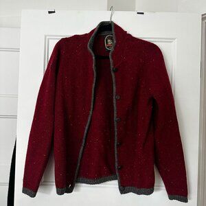 Vintage red wool knitted sweater